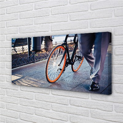 Pintura em tela Cidade das pernas de bicicleta