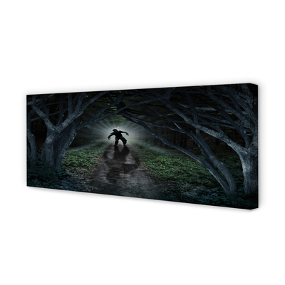 Quadro em tela Figura de árvore da floresta escura