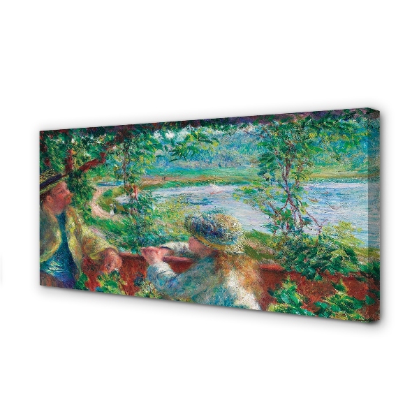 Pintura em tela À Beira da Água - Pierre Auguste Renoir