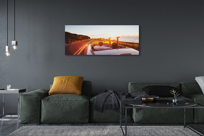 Pintura em tela Pessoas de carro de estrada no céu