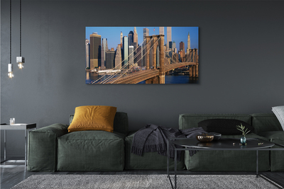 Quadro em tela Ponte, arranha-céus, rio