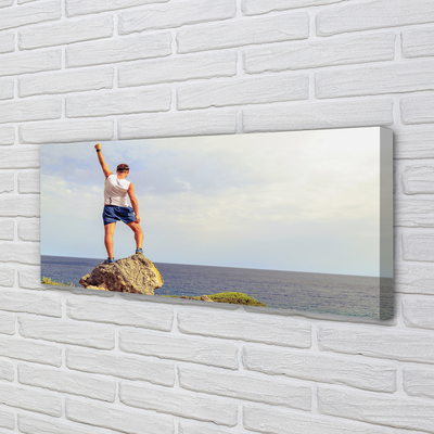 Quadro em tela Homem mar céu