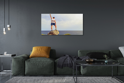 Quadro em tela Homem mar céu