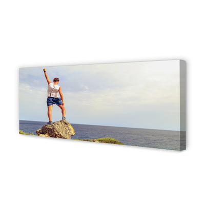 Quadro em tela Homem mar céu