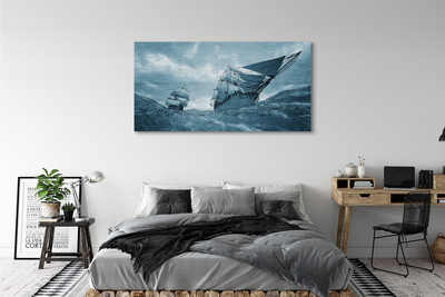 Pintura em tela Navio de tempestade céu mar