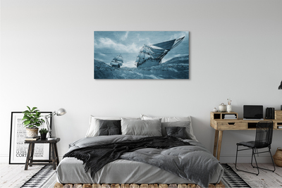 Pintura em tela Navio de tempestade céu mar