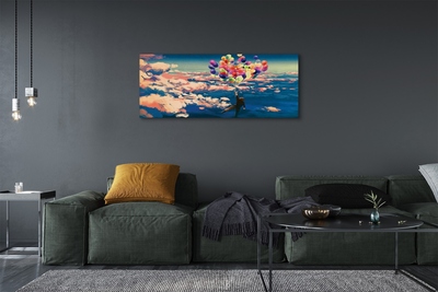 Pintura em tela Céu nuvens balões