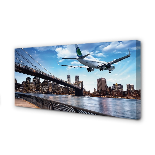 Pintura em tela Nuvens de cidade de avião