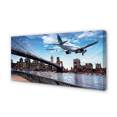 Pintura em tela Nuvens de cidade de avião