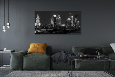 Pintura em tela Panorama de Varsóvia: arranha-céus noturnos