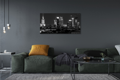 Pintura em tela Panorama de Varsóvia: arranha-céus noturnos