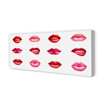 Quadro em tela Lábios vermelhos e rosa
