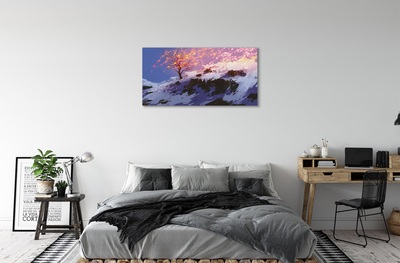 Quadro em tela Árvore da montanha de inverno