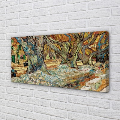 Pintura em tela Reparando a Estrada - Vincent van Gogh