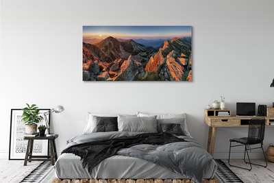 Quadro em tela Pôr do sol na montanha