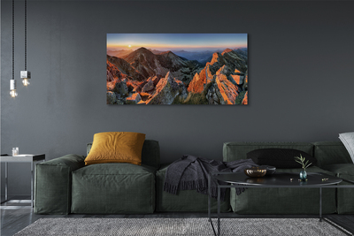 Quadro em tela Pôr do sol na montanha