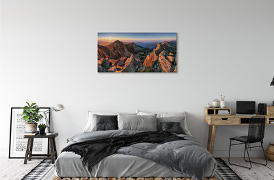 Quadro em tela Pôr do sol na montanha