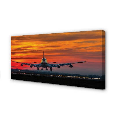 Quadro em tela Nuvens planas do pôr do sol
