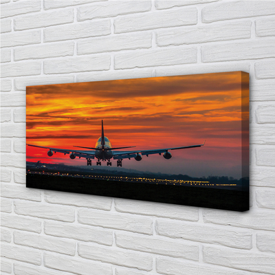 Quadro em tela Nuvens planas do pôr do sol