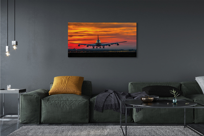 Quadro em tela Nuvens planas do pôr do sol