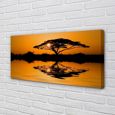 Quadro em tela Árvore do pôr do sol