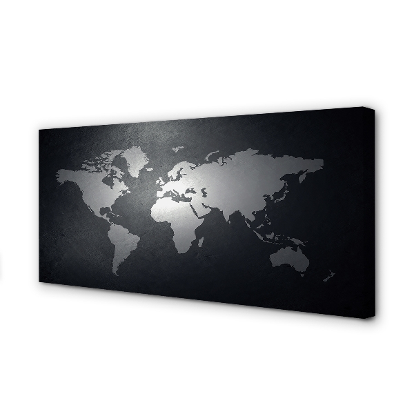 Quadro em tela Mapa de fundo preto e branco
