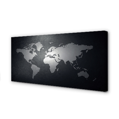 Quadro em tela Mapa de fundo preto e branco