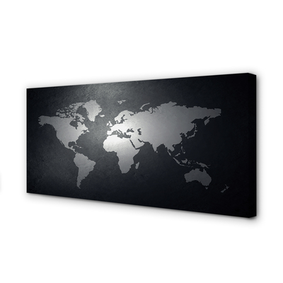 Quadro em tela Mapa de fundo preto e branco