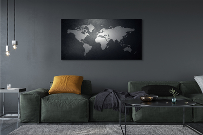 Quadro em tela Mapa de fundo preto e branco