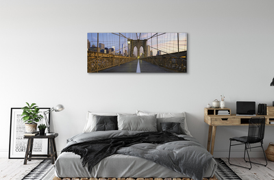 Pintura em tela Pôr do sol na ponte dos arranha-céus