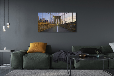 Pintura em tela Pôr do sol na ponte dos arranha-céus