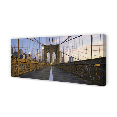 Pintura em tela Pôr do sol na ponte dos arranha-céus