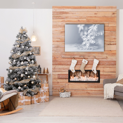 Quadro em tela Decoração de Natal com Flocos de Neve