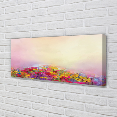 Pintura em tela Pintando flores céu