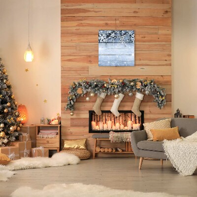 Quadro de parede em tela Feriados Flocos de neve Inverno Geada