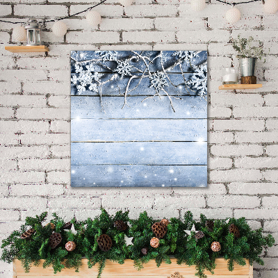 Quadro de parede em tela Feriados Flocos de neve Inverno Geada