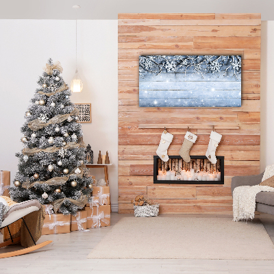 Quadro de parede em tela Feriados Flocos de neve Inverno Geada