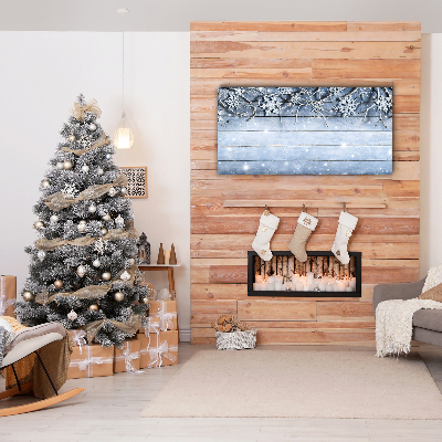 Quadro de parede em tela Feriados Flocos de neve Inverno Geada