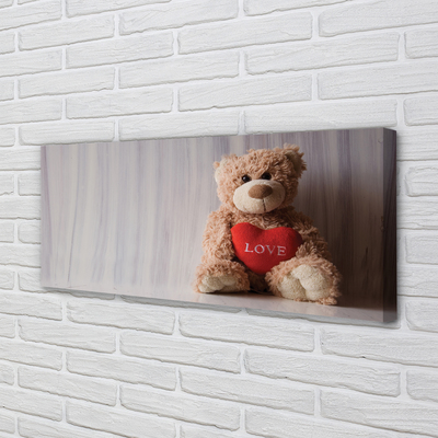 Pintura em tela Coração de ursinho de pelúcia