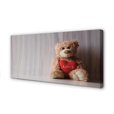 Pintura em tela Coração de ursinho de pelúcia
