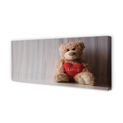 Pintura em tela Coração de ursinho de pelúcia
