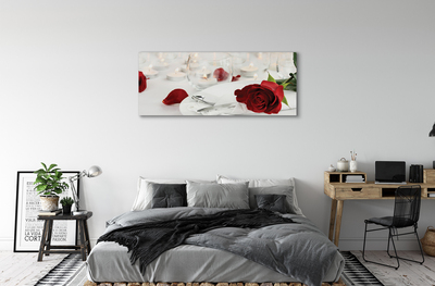 Quadro em tela Jantar com velas e rosas