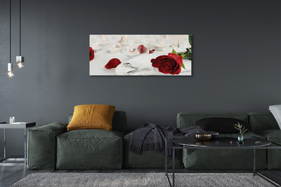 Quadro em tela Jantar com velas e rosas