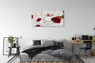 Quadro em tela Jantar com velas e rosas