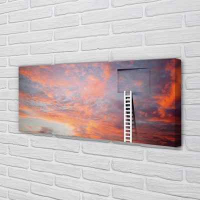 Pintura em tela Pôr do sol no céu da escada