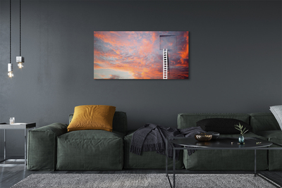 Pintura em tela Pôr do sol no céu da escada