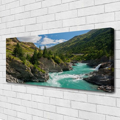 Quadro em tela Paisagem de rios e montanhas