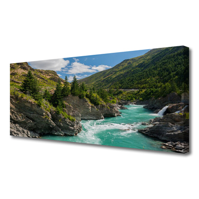 Quadro em tela Paisagem de rios e montanhas