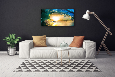 Quadro em tela Onda Mar Pôr do Sol Natureza
