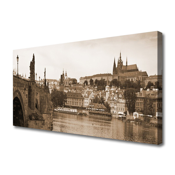 Quadro em tela Paisagem da Ponte de Praga